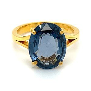 GIA Certified Blue Spinel 6.11ct Solid 22K Ring
